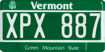 VT license plate XPX887