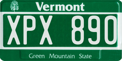 VT license plate XPX890