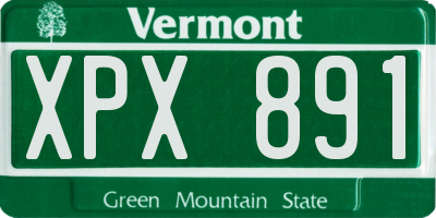 VT license plate XPX891