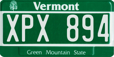 VT license plate XPX894