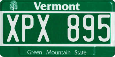 VT license plate XPX895