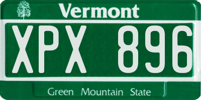 VT license plate XPX896