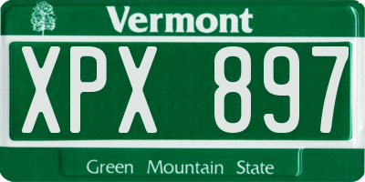 VT license plate XPX897