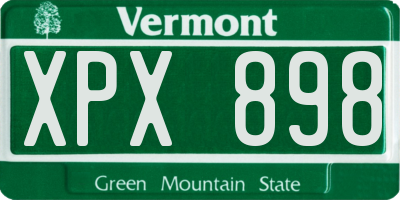VT license plate XPX898