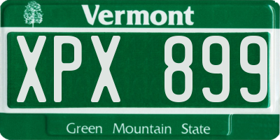 VT license plate XPX899