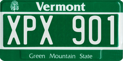 VT license plate XPX901