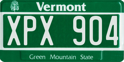 VT license plate XPX904