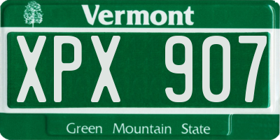 VT license plate XPX907