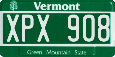 VT license plate XPX908