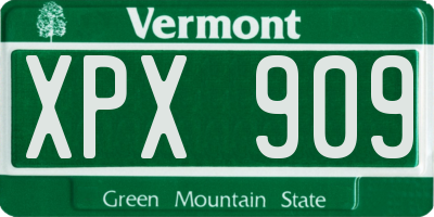 VT license plate XPX909