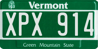 VT license plate XPX914