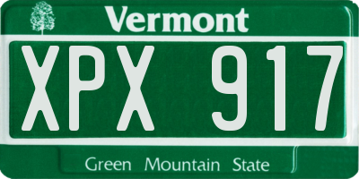 VT license plate XPX917