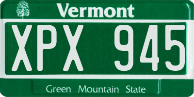 VT license plate XPX945