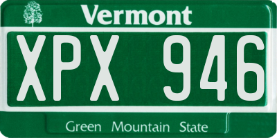 VT license plate XPX946