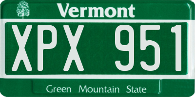 VT license plate XPX951