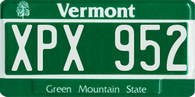 VT license plate XPX952