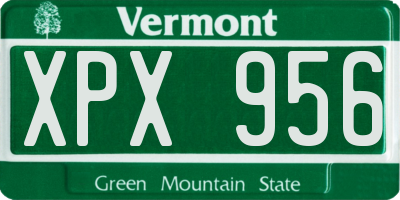 VT license plate XPX956
