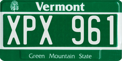 VT license plate XPX961
