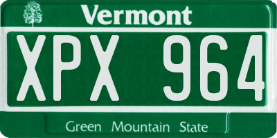 VT license plate XPX964
