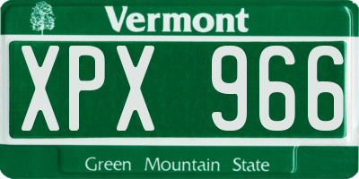 VT license plate XPX966