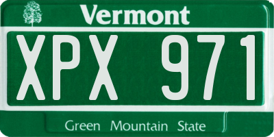 VT license plate XPX971