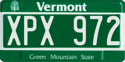 VT license plate XPX972