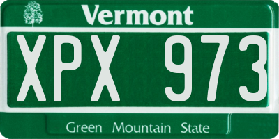 VT license plate XPX973