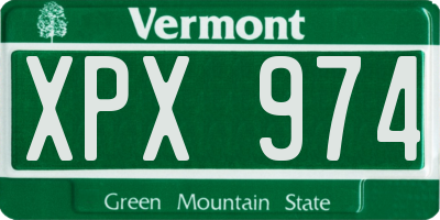VT license plate XPX974