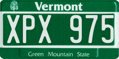 VT license plate XPX975