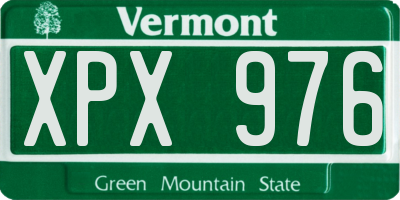 VT license plate XPX976
