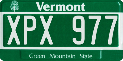 VT license plate XPX977