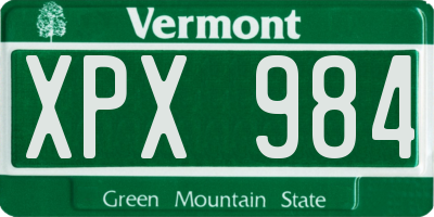 VT license plate XPX984