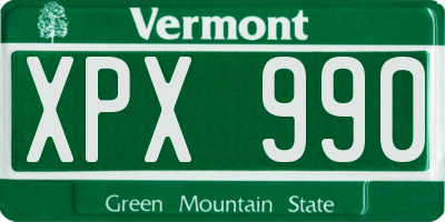 VT license plate XPX990