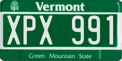 VT license plate XPX991