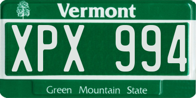 VT license plate XPX994