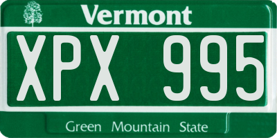 VT license plate XPX995