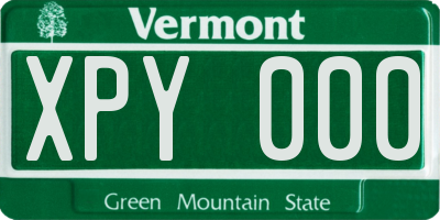VT license plate XPY000