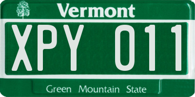 VT license plate XPY011
