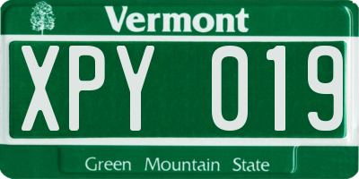 VT license plate XPY019