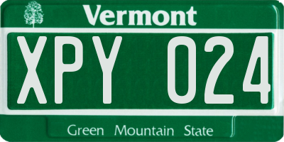 VT license plate XPY024