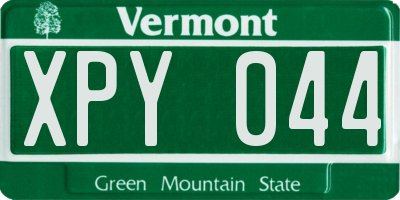 VT license plate XPY044