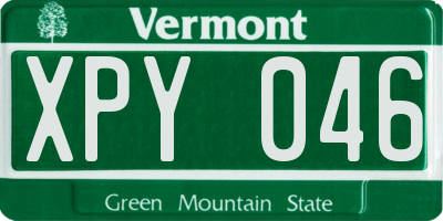 VT license plate XPY046