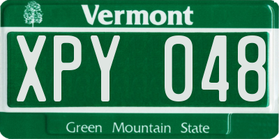 VT license plate XPY048