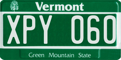 VT license plate XPY060