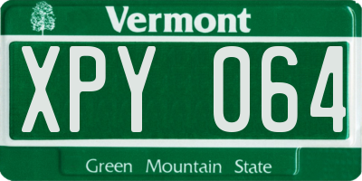 VT license plate XPY064