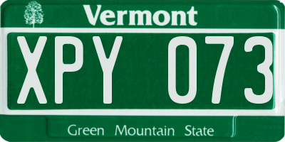 VT license plate XPY073