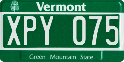 VT license plate XPY075