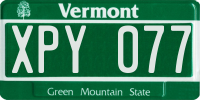 VT license plate XPY077