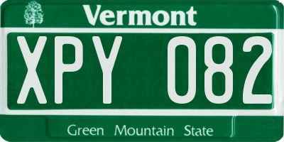 VT license plate XPY082