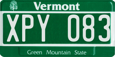 VT license plate XPY083